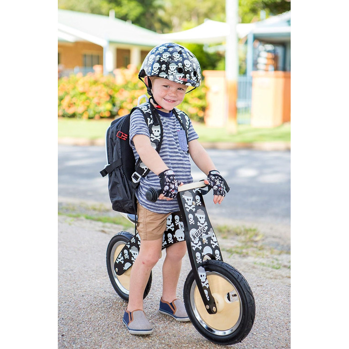 Дитячий велосипедний шолом Kiddimoto Skullz/Pirat, спортивний шолом для скейта, самоката, біговела, розмір M (53-58 см)