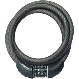 Кодовий тросовий замок Master Lock 8122D, 1,8 м, чорний, для велосипеда