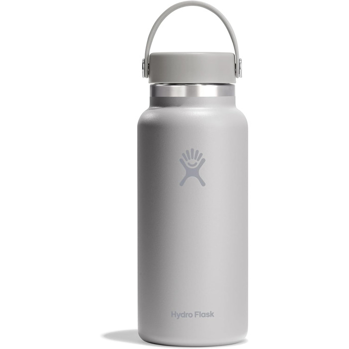 Гідрофляга HYDRO FLASK Wide Mouth 946 мл – ізольована спортивна пляшка з нержавіючої сталі з кришкою Flex Cap, не протікає, для води, термобутилка, колір Birch, можна мити в посудомийці