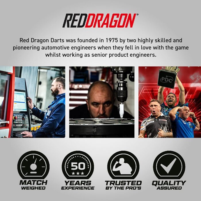 RED DRAGON Darts Seren Pure – професійні дротики з вольфраму 90%, сталевий наконечник, набір із крилами та держателями, різні стилі та ваги (21–25 г)
