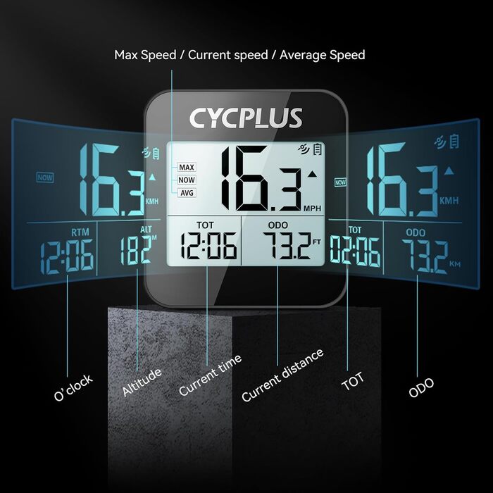 Велокомп'ютер CYCPLUS G1 GPS бездротовий водонепроникний спідометр IPX6