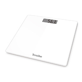 Ваги підлогові Terraillon TSQUARE, скляна платформа 26x26 см, ультратонкі, великий LCD-дисплей, вантажопідйомність 180 кг, точність 100 г, білі