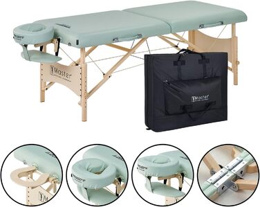 Складний масажний стіл Master Massage Paradise з дерева, переносний, для салону, косметології, тату, мобільного масажу, 71 см