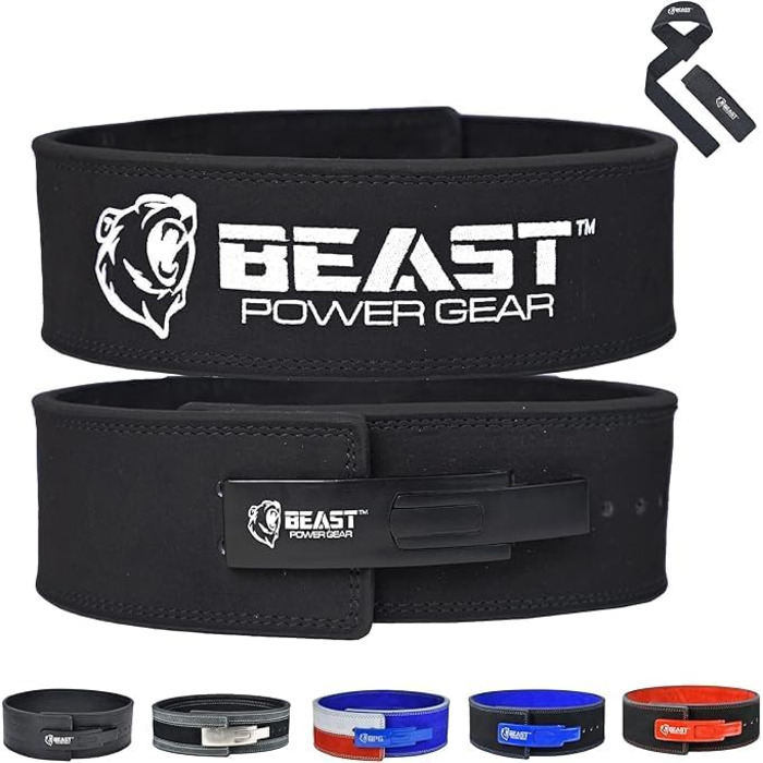 Пояс Beast Power Gear для важкої атлетики, 10/13 мм, 6XL, чорний/чорний