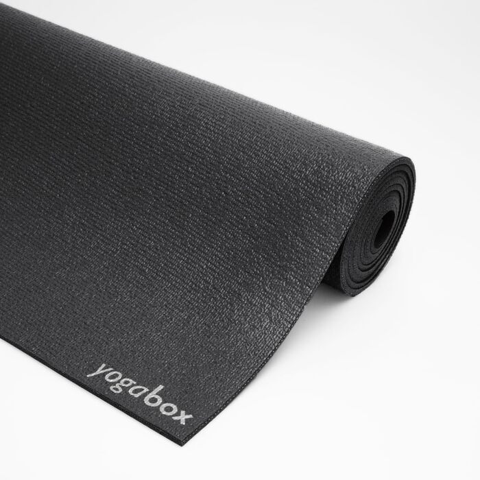 Килимок для йоги Yogabox Studio PREMIUM - 200 см х 80 см х 4,5 мм (ДхШхВ) - Килимок для фітнесу, килимок для пілатесу, килимок для гімнастики - OEKO TEX 100 P1 - Зроблено в Німеччині, чорний