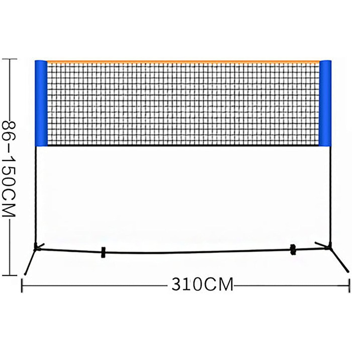 Практичний набір сіток для бадмінтону, волейболу, футболу та тенісу для дітей, зі сталевим каркасним кронштейном, окремо стоячий та з сумкою для перенесення, підходить для критих та відкритих кортів, лавок, подіумів, фітнесу