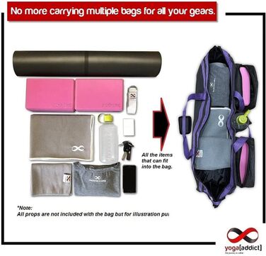 Килимок для пілатесу YogaAddict Yoga Pilates Bag Supreme з кишенею, довжина 76 см, дуже великий, відділення для блоку для йоги, легкий доступ (яблуко зелене - довжина 76 см)