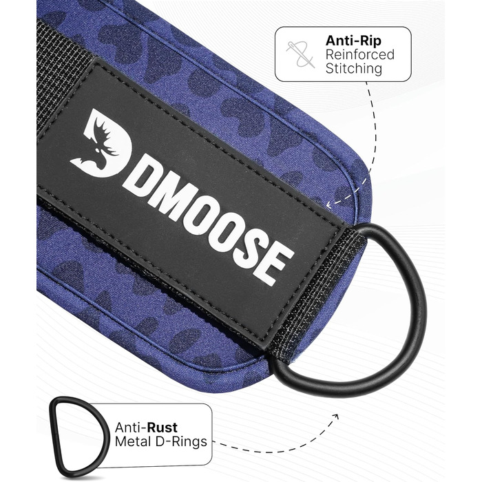 DMoose фітнес-манжети для ніг на кабельний тренажер, універсальні ремінці для кросоверів, кікбеки, аксесуари для тренувань для жінок і чоловіків, чорний леопард, пара