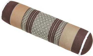 Подушка тайська Handelsturm 50x13 з наповнювачем Kapok Yoga Bolster Yoga Pillow Roll Solid Pillow Roll (тайський візерунок коричнево-бежевий)