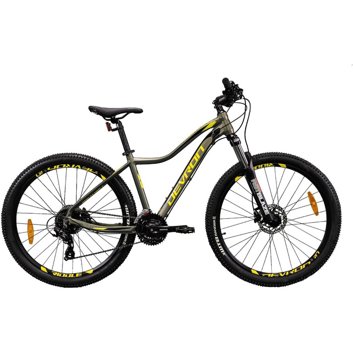 Гірський велосипед Devron RM1.7W, Hardtai Auminiu, Shimano 3x8, дискове гальмо 27.5 zo, навколо Гірський велосипед для авантюрних жінок (зелений, L)