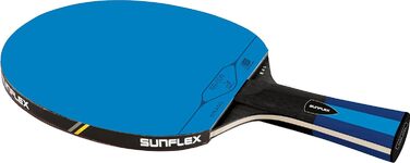 Ракетка для настільного тенісу Sunflex Color COMP B45 Ракетка для настільного тенісу Bat TT Ракетка для професійних змагань увігнута ручка Синя гума, сертифікована ITTF Для професіоналів та клубних гравців (комплект з чохлом та 3 м'ячами)