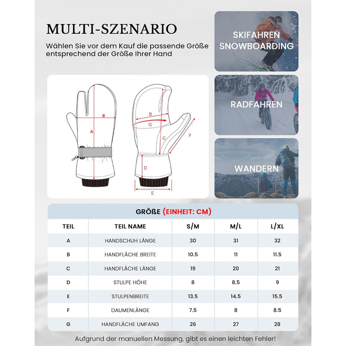 Рукавички Caracaleap 3 пальці водонепроникні чорні (M-L)