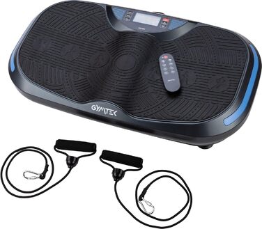 Вібраційна плита Gymtek 150кг, 2x500Вт, 12 рівнів, еспандер, Bluetooth, LCD