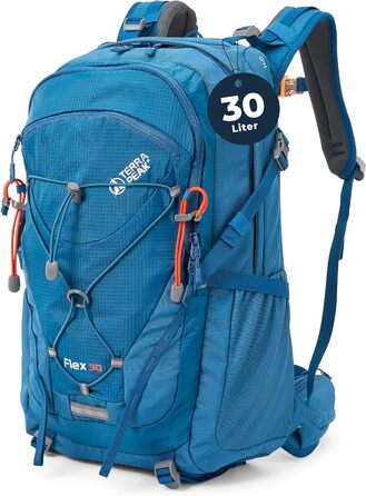 Рюкзак Terra Peak 30L Flex, вентиляція спини, накидка, синій