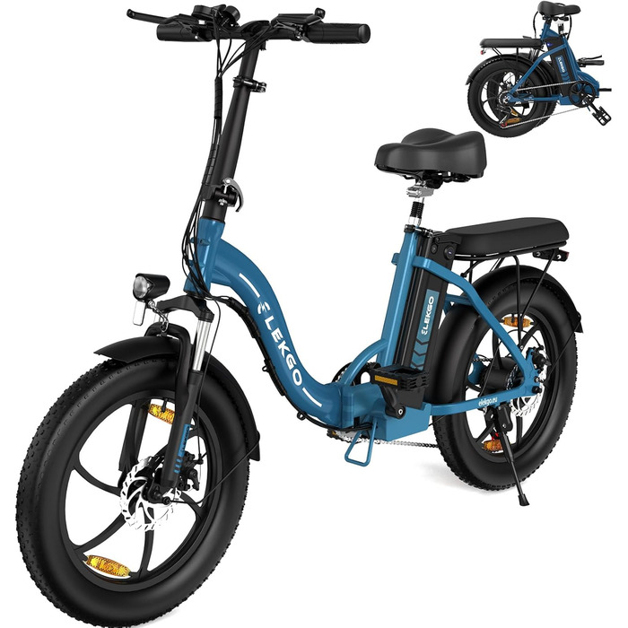 Велосипед ELEKGO E-Bike 20, 250W, 36V 12Ah, 7-шв., до 25 км/год, синій