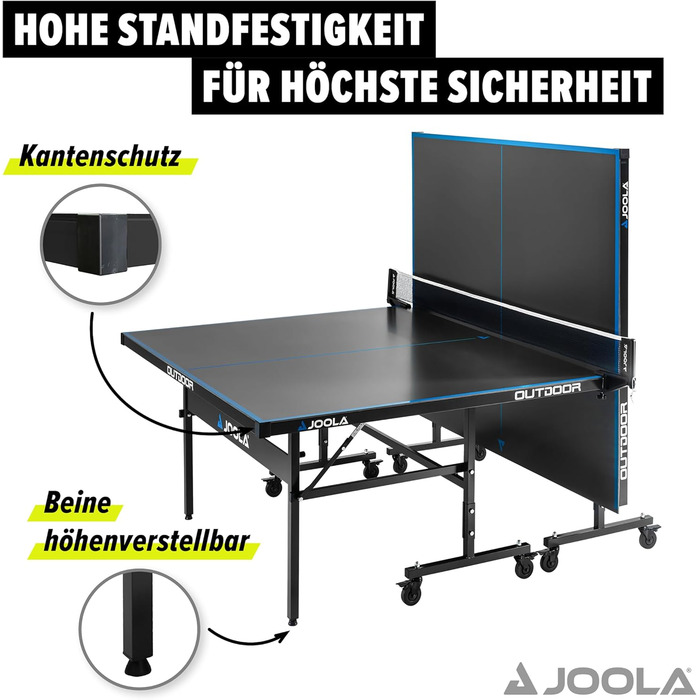 Стіл для тенісу JOOLA - алюмінієвий композит 6 мм, стійкий до погодних умов