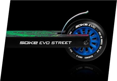 Трюк на вулиці SOKE EVO ABEC-9 Трюковий самокат Kickscooter з ABEC 9 Кулькові підшипники Скутери Скутери Дорослі та діти Ширина 50 см Кермо 360 Хомут з 3 гвинтами з алюмінію (чорний)