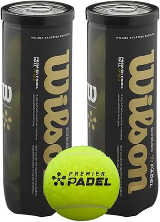 М'ячі для веслування Wilson Unisex для дорослих Premier Padel, жовті, 2 x 3 в упаковці