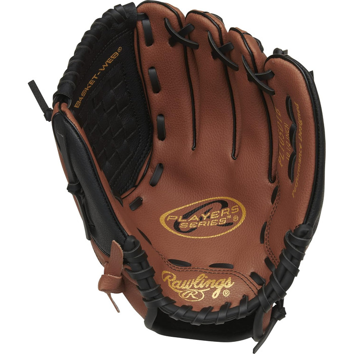 Рукавички Rawlings Players 9'-11.5 RHT, 6-8 років, темно-коричневий/чорний