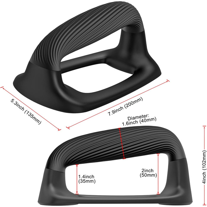 Ручки для віджимань Kipika для дому бруси для віджимань з протиковзким дном, м'які ручки, набір з 2 шт. (чорні)