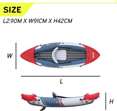 Байдарка Bestway Hydro Force Rapid X1, 1 людина, Inflata-Shield, GS-cert.