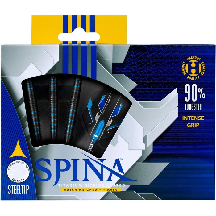 Дротики Harrows Spina Black 24г сталевий наконечник, для дорослих, стілтіп, універсальні