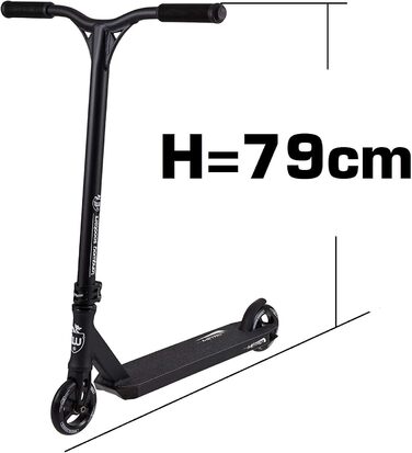 Самокат Longway Metro Stunt Scooter H79 см Trick Park Kick Scooter наклейка Fantic26 (чорний матовий)