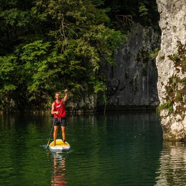 ДЖБАЙ. Надувне весло Zone Comet Touring SUP Stand Up Paddle з аксесуарами 380x76x15 см - 12'6''x30''x6''