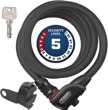 Кабельний замок для велосипеда ABUS Phantom 8950/180 KF з кріпленням, чорний, рівень безпеки 5, діаметр 12/15 мм