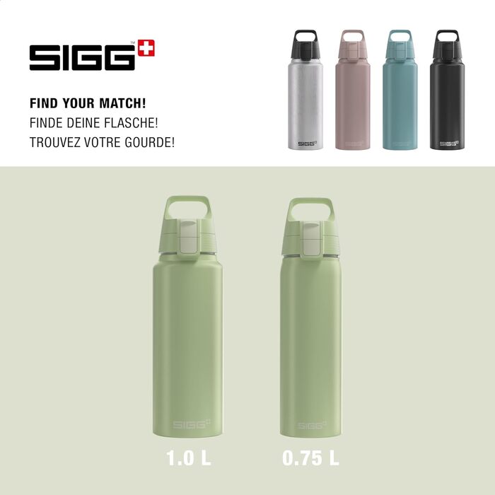 SIGG Алюмінієва пляшка для напоїв WMB One, Швейцарія, для газованих напоїв, герметична, легка, BPA-free, Outdoor, 1 л/0,75 л