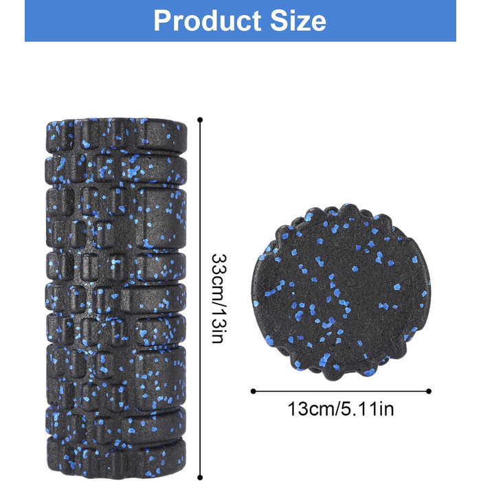 Ролик для фасції з масажем 3D-текстурою, ролик для фасції високої щільності, поролоновий ролик для гімнастики Роликовий ролик для йоги, масаж м'язів, обмін сполучної тканини, зняття м'язової напруги, посібник користувача