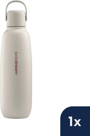 Термобутилка SodaStream Fizz&go COOL 0,9 л, металева, пісочна, сумісна з Duo/E-Duo/Terra, для газованої води, зберігає тепло/холод до 12 годин, без BPA, для посудомийної машини