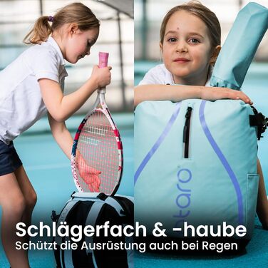 Рюкзак для тенісу Otaro дитячий (19л) з відділенням для взуття та ракетки, підтримка німецького стартапу (світло-блакитний)