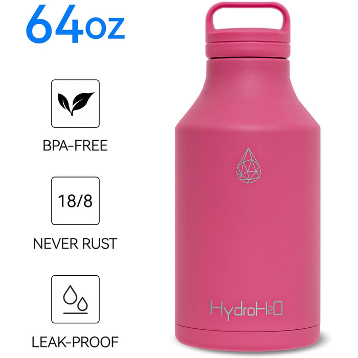 Пляшка HYDRO H2O з нерж. сталі, 1,8 л, вакуумна ізоляція, без BPA