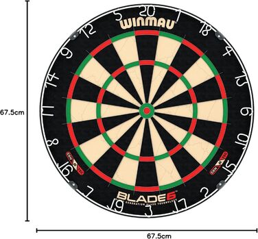 Дошка для дартсу WINMAU Blade 6 з об'ємним звучанням + 2 набори дартсу