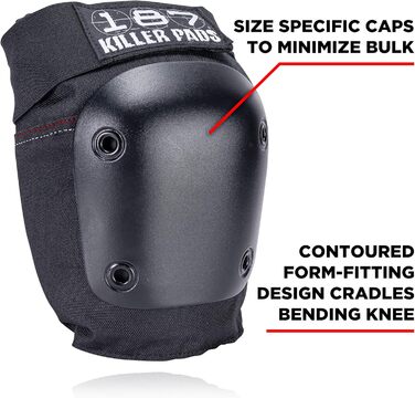 Наколінники 187 Killer Pads Fly Knee сірі-чорні, захист для скейтборду та роликів