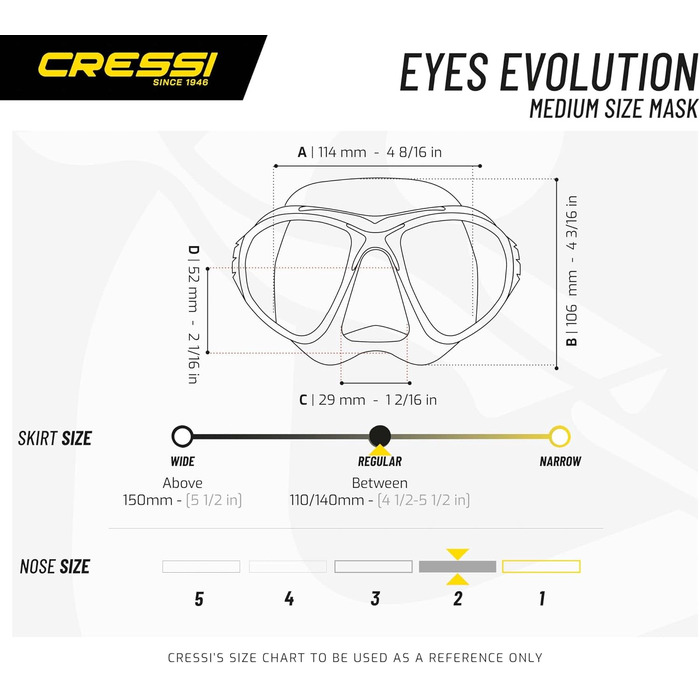 Маска Cressi Eyes Evolution Crystal - Зроблено в Італії