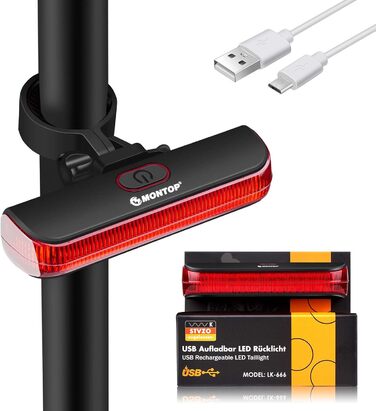 Світлодіодний набір велосипедних ліхтарів StVZO з USB акумулятором, переднє і заднє світло для дітей і дорослих
