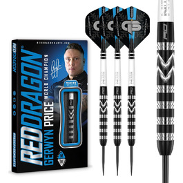 Дротики Red Dragon Gerwyn Price Iceman Special Edition з вольфраму, набір з оперенням та стрижнями, чемпіонський комплект