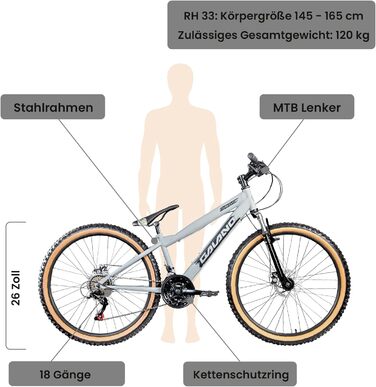 Для дорослих/підлітків від 145 см, 18-шв., аморт. вилка, 600 MTB 26"