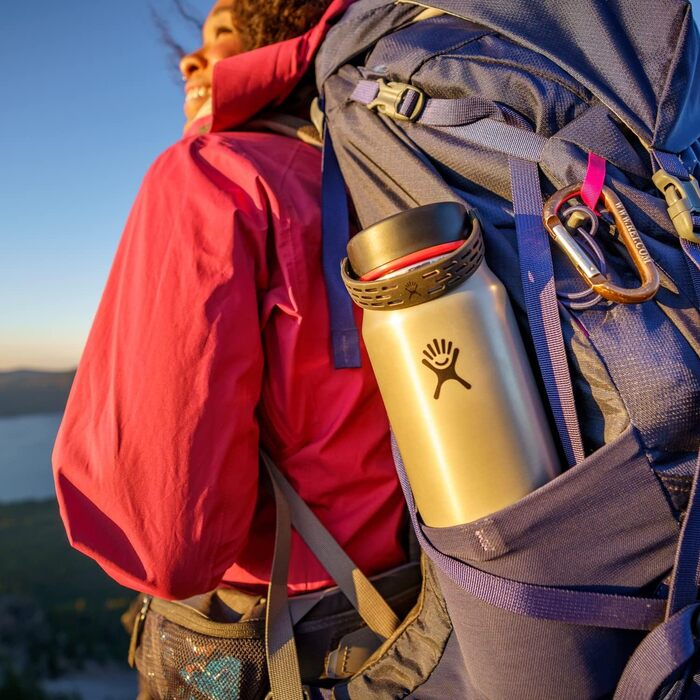 Гідрофляга HYDRO FLASK 710 мл Trail Series, вакуумна термобутилка з нержавіючої сталі, легка, багаторазова, з герметичною кришкою Flex, BPA-free, Obsidian