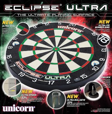 Дошка для дартсу Unicorn Eclipse Ultra Pro, чорна, 79900