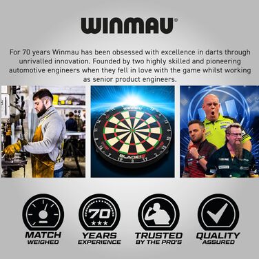 Дротики WINMAU PDC Ultimate 22G сталеві з польотами та валами