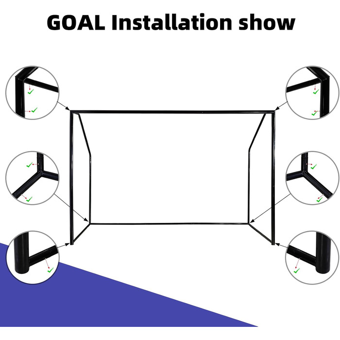 Футбольні ворота для саду 180/240/300 з Goal Wall (300 Black)