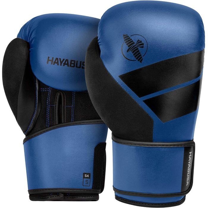 Боксерські рукавички Hayabusa S4 з екошкіри для чоловіків, жінок і дітей, 12oz, сині – для тренувань, спарингу, кікбоксингу, ММА, муай-тай, тхеквондо, 283–453 г