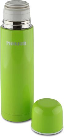 Термос-фляга Pioneer із нержавіючої сталі 0,5 л, подвійні стінки, зберігає тепло 8 годин, холод 24 години, герметична, BPA-Free, зелена