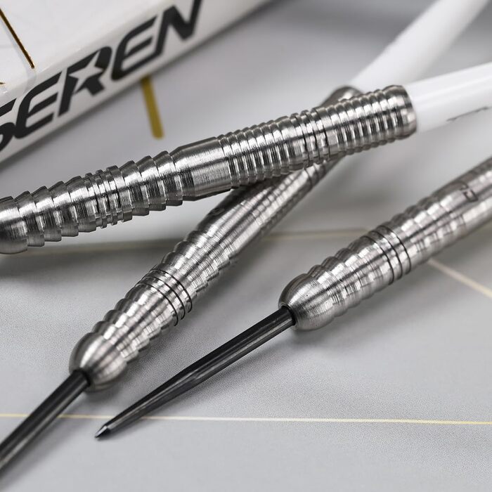 Дротики RED DRAGON Seren Pure 90% вольфраму, сталевий наконечник, професійний набір, 21-25 г, з крилами і хвостовиками, 4 стилі