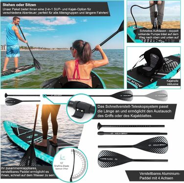 Надувна дошка для падде Aqua Spirit SUP 2024 320x815см/457x915см Комплектація з веслом, рюкзаком, насосом та іншими аксесуарами Дорослі початківці/експерти Гарантія 2 роки (зелений)