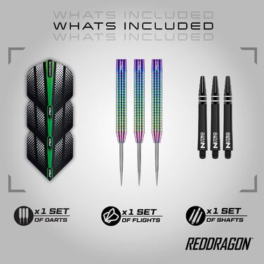 Дротики RED Dragon Razor Edge Series вольфрамові професійні сталеві з оперенням і стрижнями