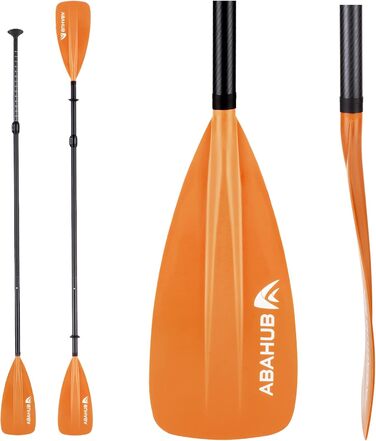 Весло Carbon SUP/Kayak, регульоване, легке, помаранчеве, 4 шт.